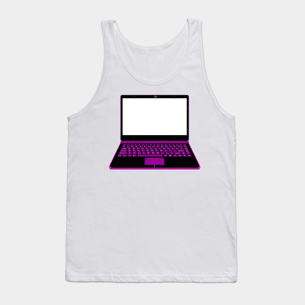 realistic laptop vector illustration in black and purple color Tank Top by asepsarifudin09
